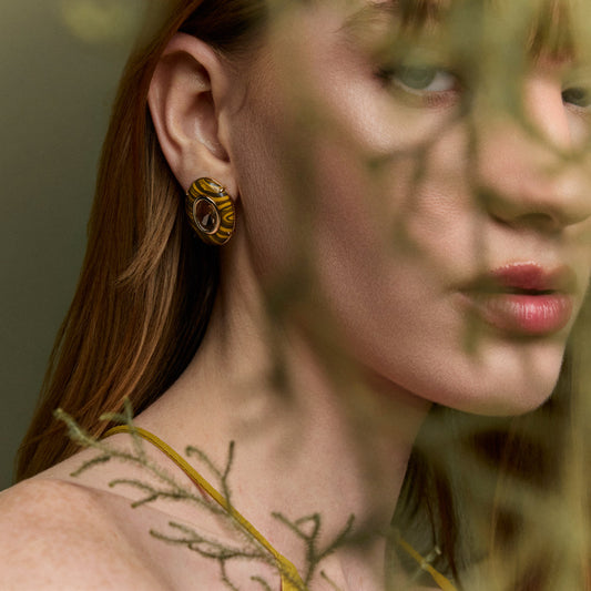Lithos Tiger eye earrings