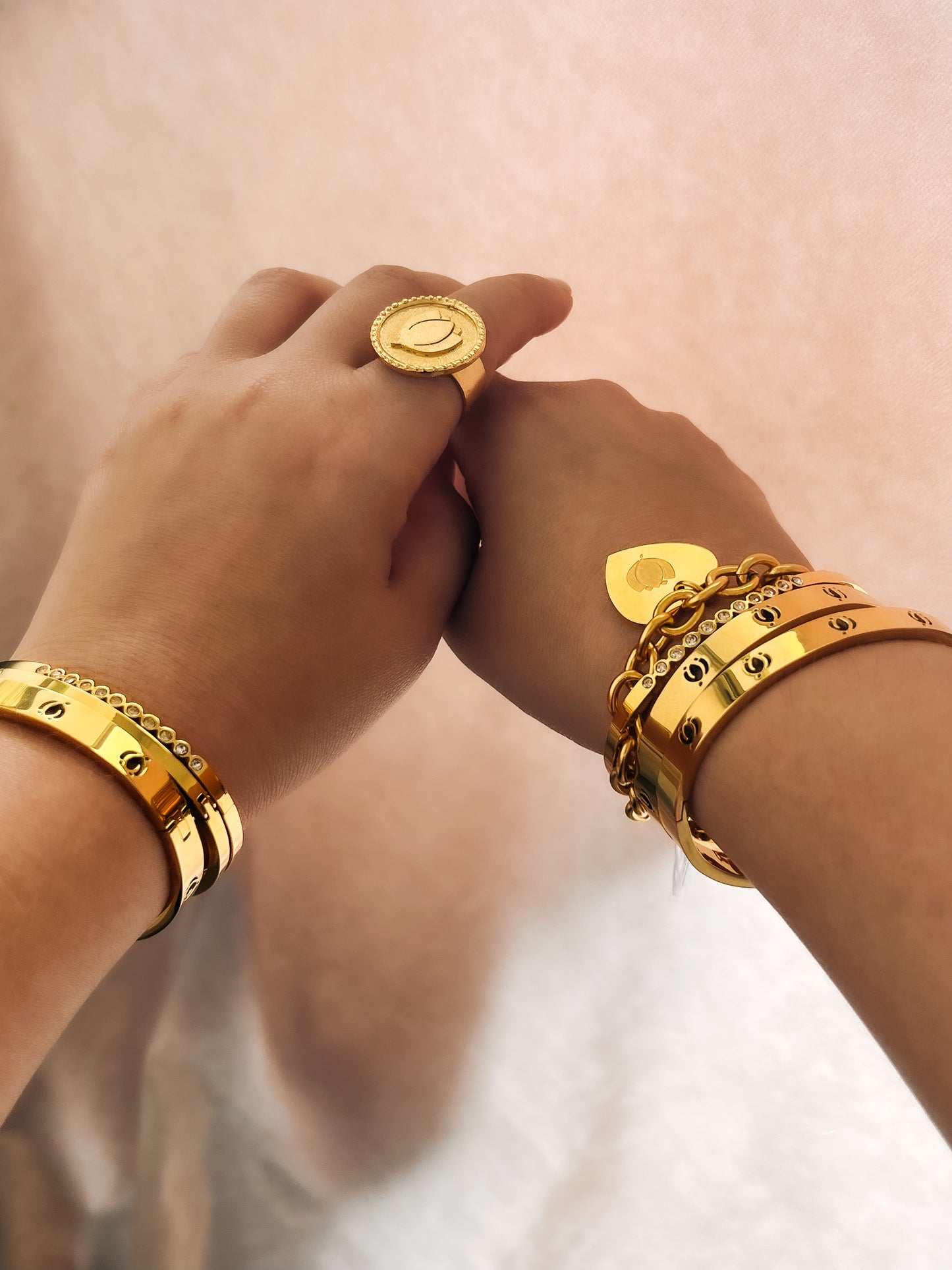 Heart and Tulip Signature bracelets