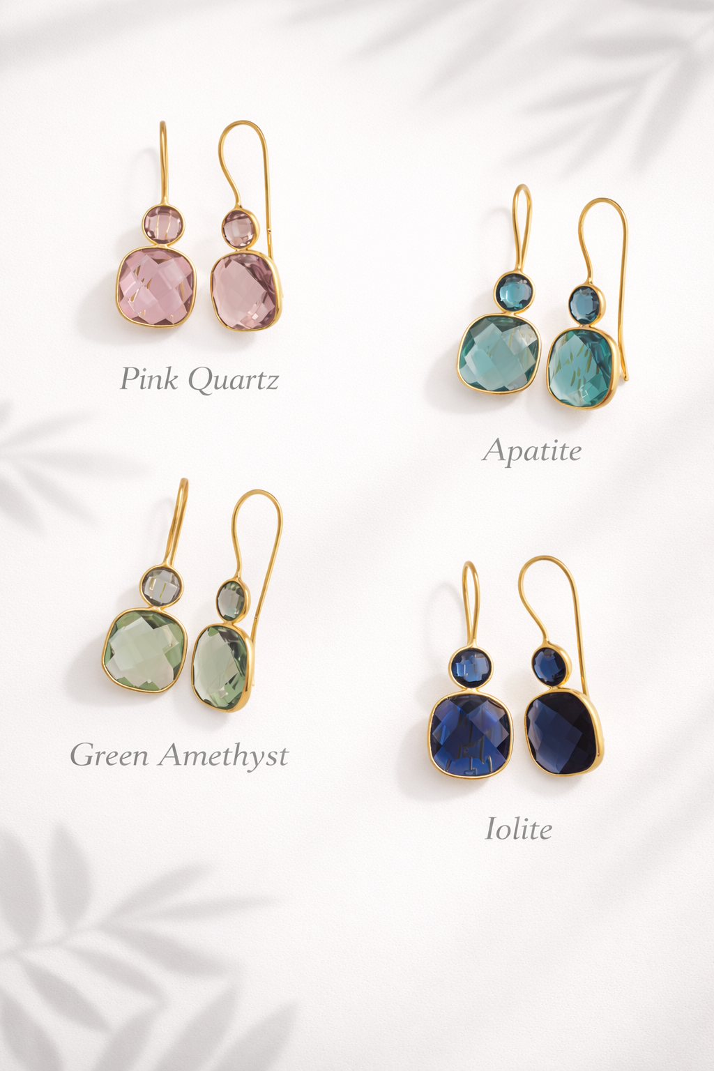 Gemstones dangle earrings