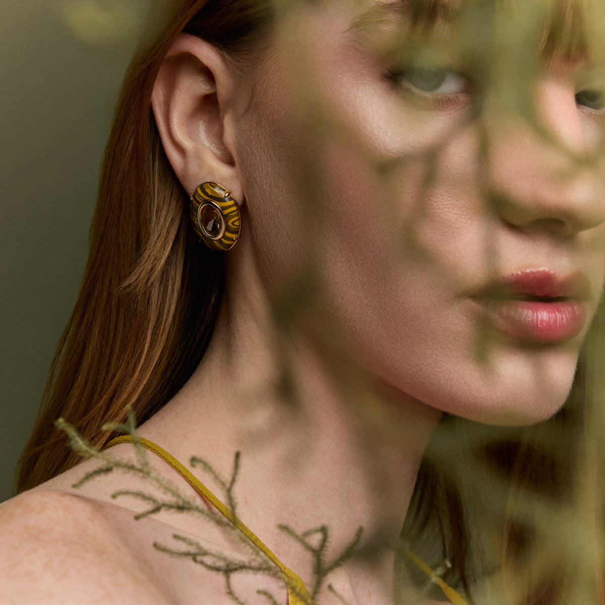 Lithos Tiger eye  earrings