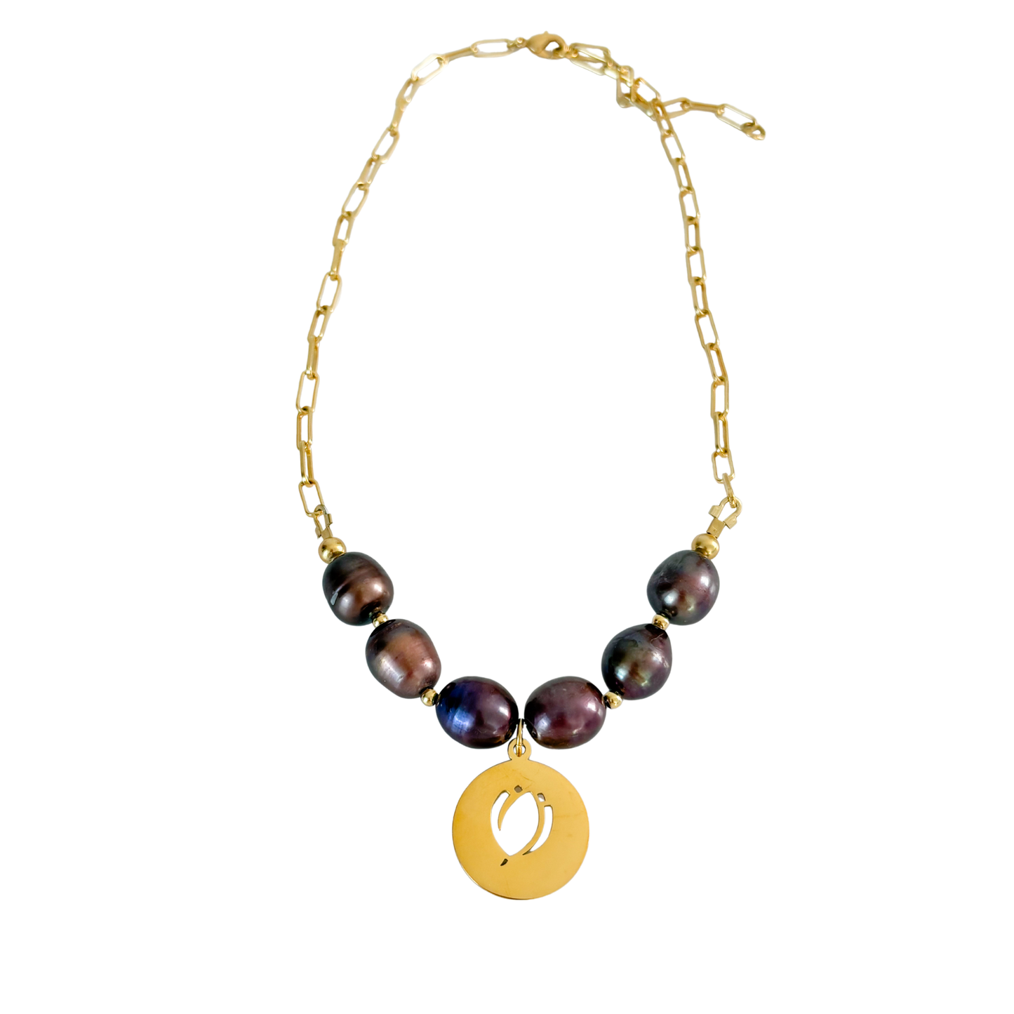 Black Pearl Tulip necklace