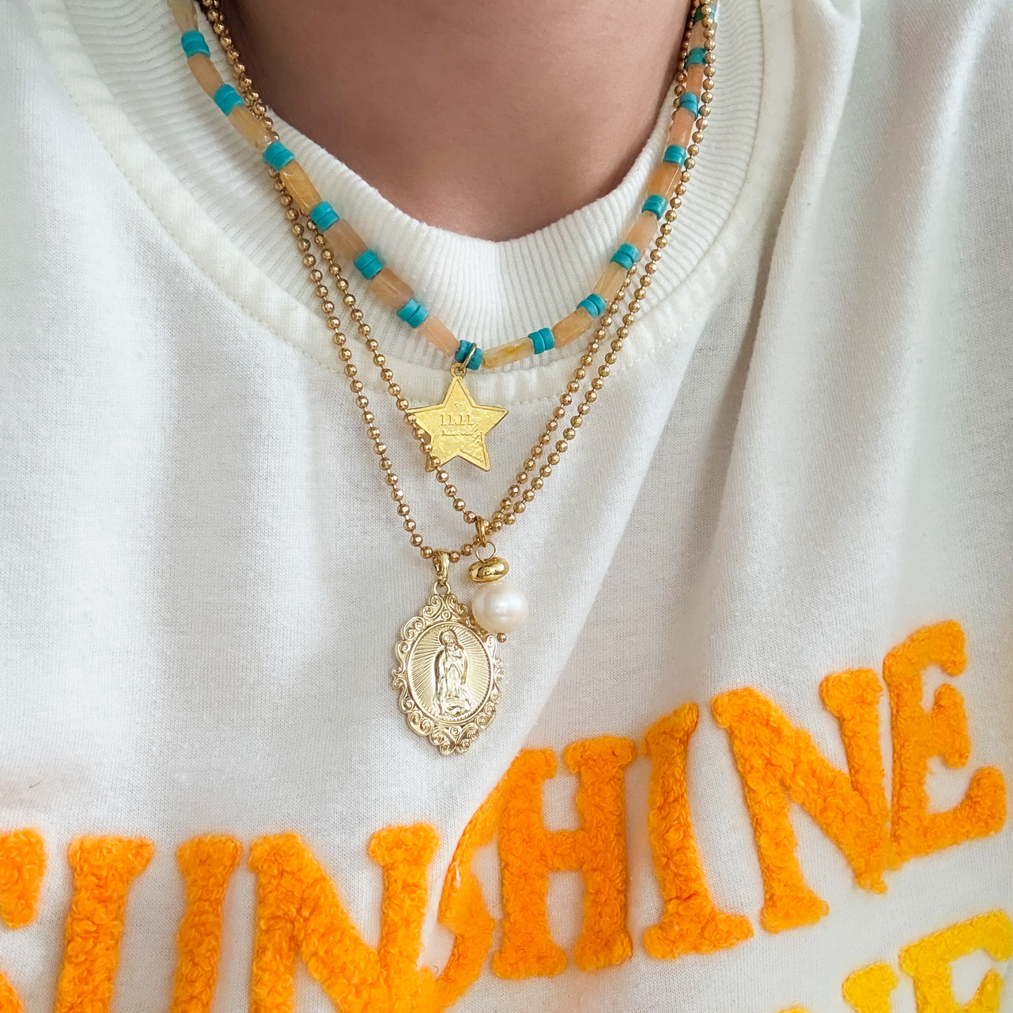 Virgin Mary chain necklace